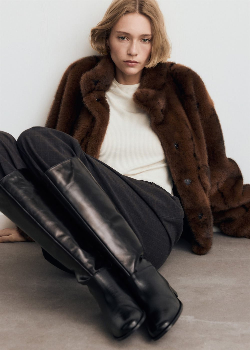 Leather high boots