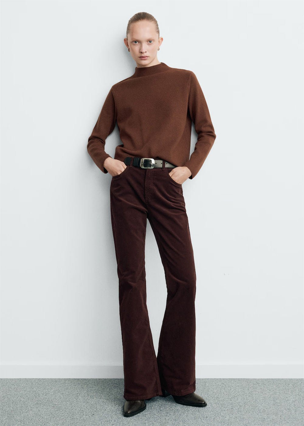 Knitted sweater with perkins neck - Image 2