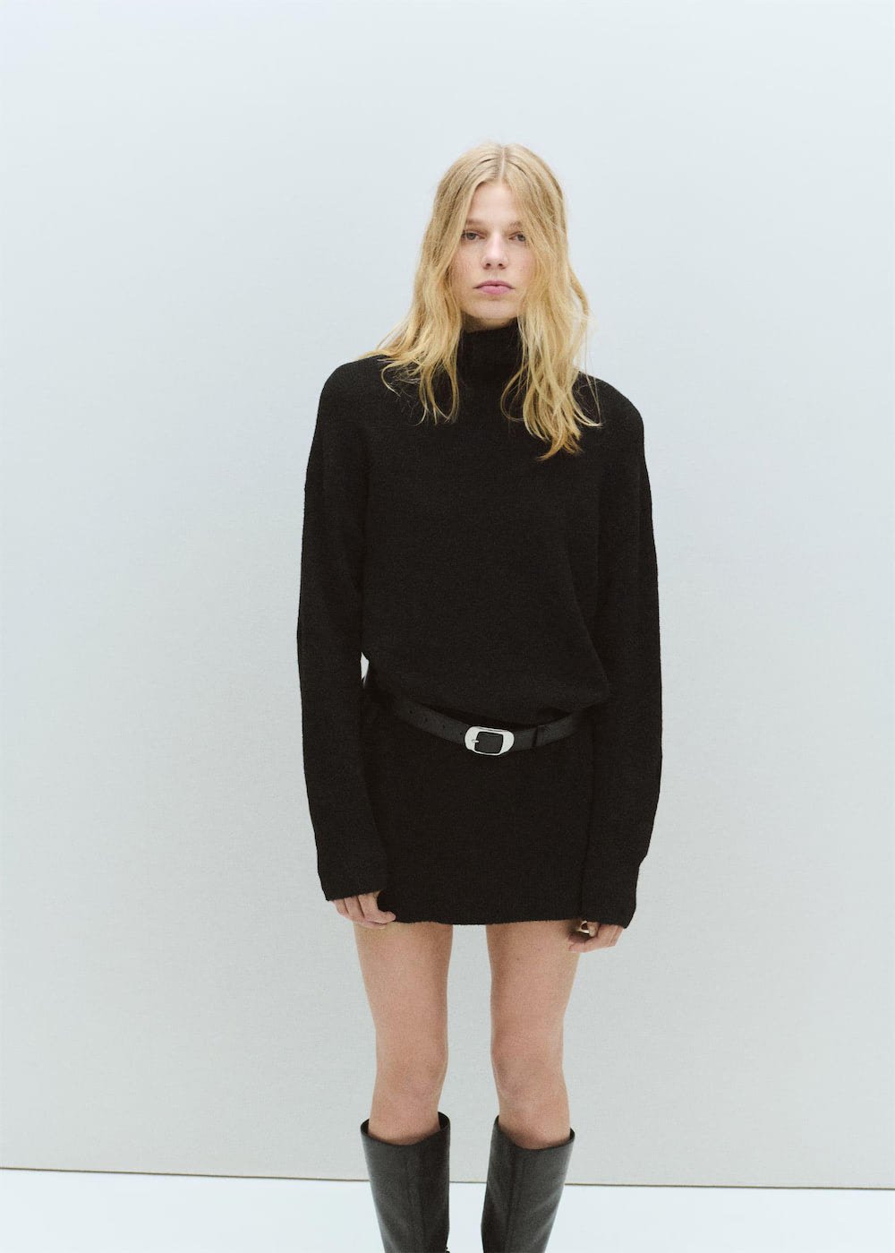 Knitted turtleneck dress