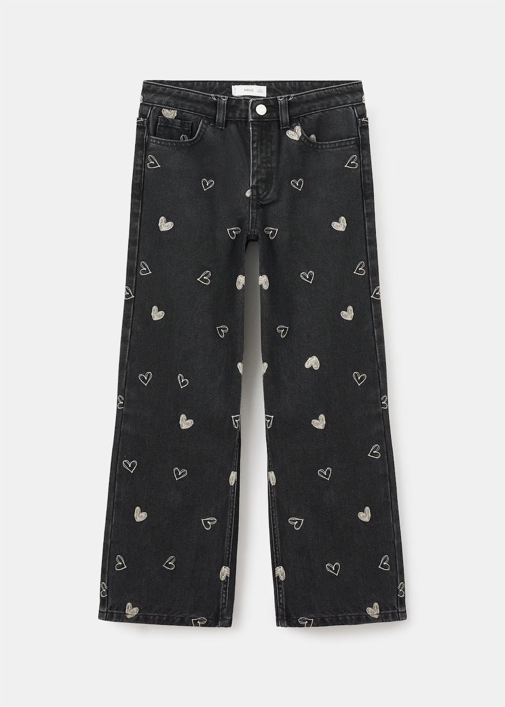 Jeans with embroidered heart - Image 4